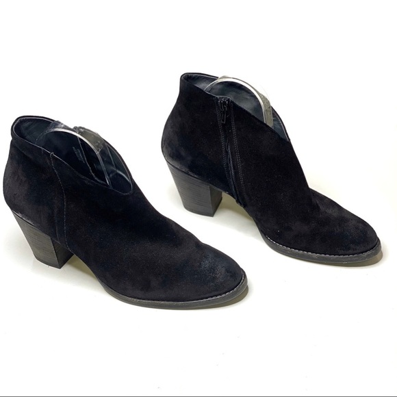 Paul Green Delgado Suede Leather Ankle Boots Black 10.5 - Picture 1 of 8